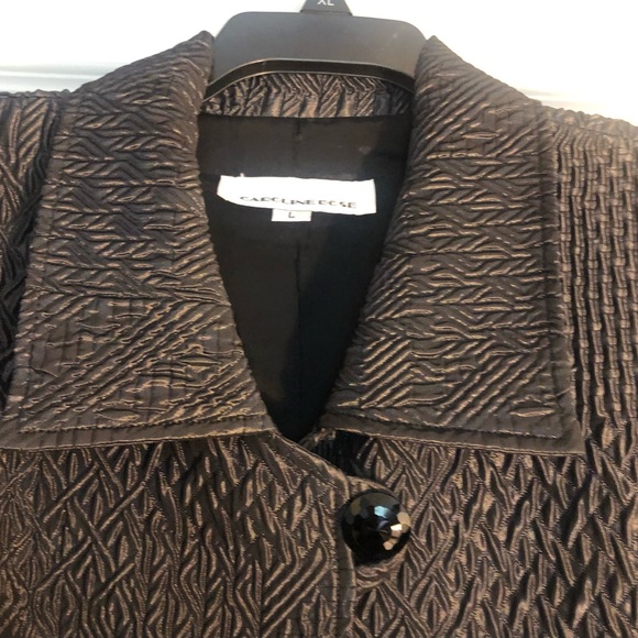 Caroline Rose Beautiful Black Button Coat - Picture 4 of 10